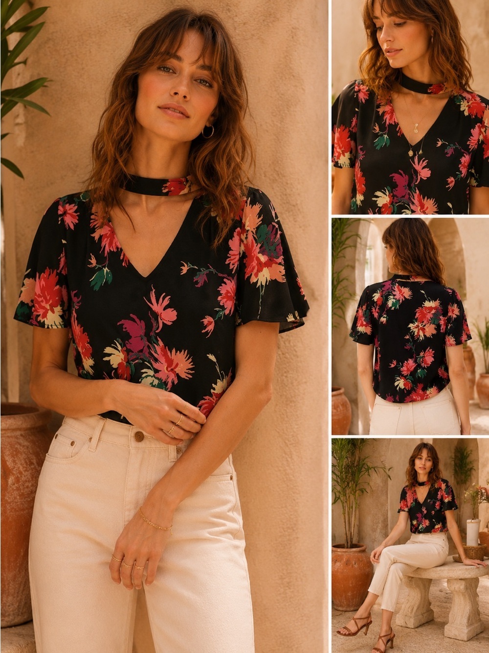 Maeve Anthropologie Spring Floral Blouse